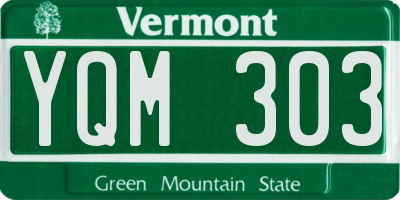 VT license plate YQM303