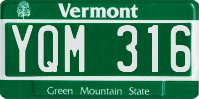 VT license plate YQM316