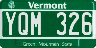 VT license plate YQM326