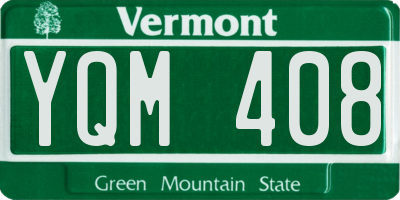 VT license plate YQM408