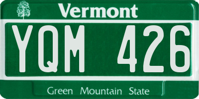 VT license plate YQM426