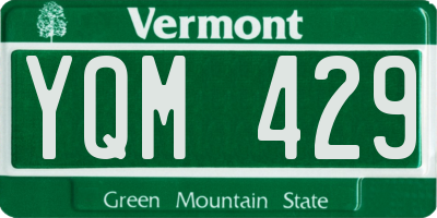 VT license plate YQM429