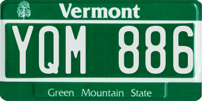 VT license plate YQM886