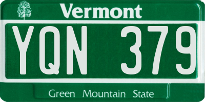 VT license plate YQN379