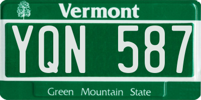 VT license plate YQN587