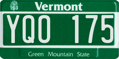 VT license plate YQO175