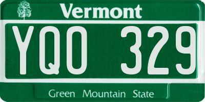 VT license plate YQO329