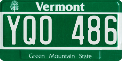 VT license plate YQO486