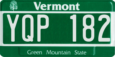 VT license plate YQP182