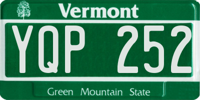 VT license plate YQP252