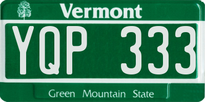 VT license plate YQP333