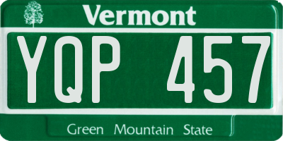 VT license plate YQP457