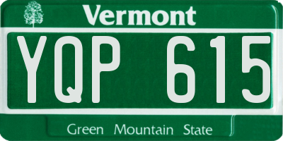 VT license plate YQP615