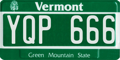 VT license plate YQP666