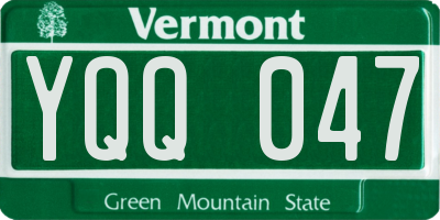 VT license plate YQQ047