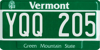 VT license plate YQQ205
