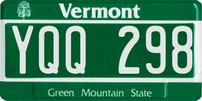 VT license plate YQQ298
