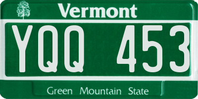 VT license plate YQQ453