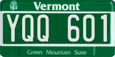 VT license plate YQQ601