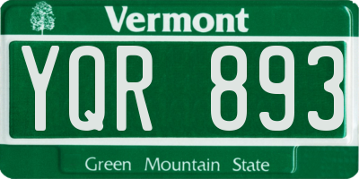 VT license plate YQR893