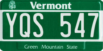 VT license plate YQS547