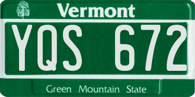 VT license plate YQS672