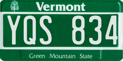 VT license plate YQS834