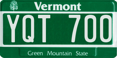 VT license plate YQT700