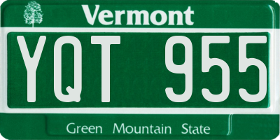 VT license plate YQT955
