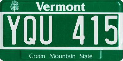 VT license plate YQU415