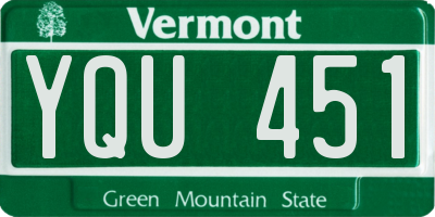 VT license plate YQU451