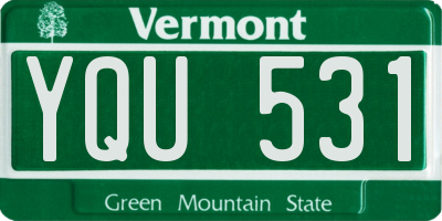 VT license plate YQU531