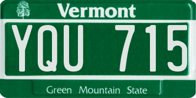 VT license plate YQU715