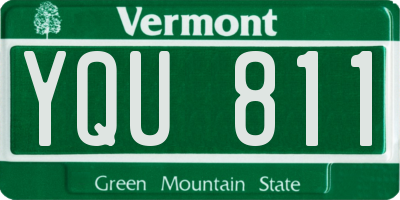 VT license plate YQU811