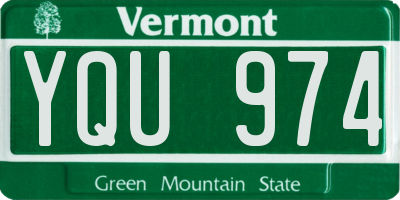 VT license plate YQU974