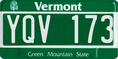 VT license plate YQV173