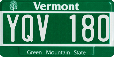 VT license plate YQV180
