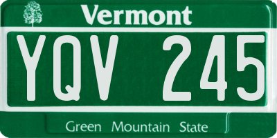 VT license plate YQV245