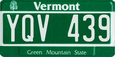 VT license plate YQV439