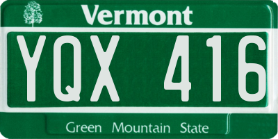 VT license plate YQX416