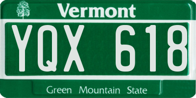 VT license plate YQX618
