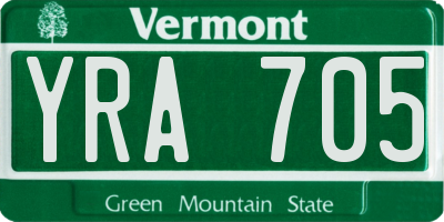 VT license plate YRA705