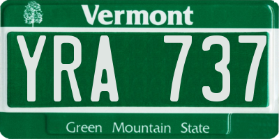 VT license plate YRA737
