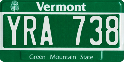 VT license plate YRA738