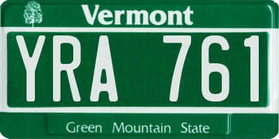 VT license plate YRA761