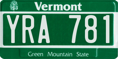 VT license plate YRA781
