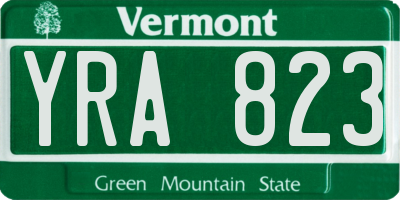 VT license plate YRA823