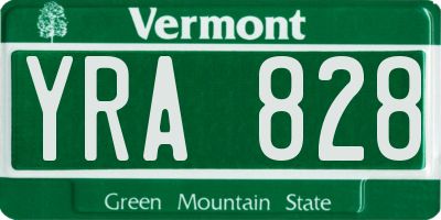 VT license plate YRA828