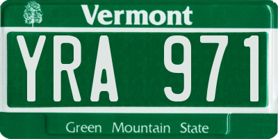 VT license plate YRA971
