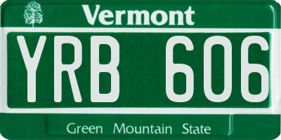 VT license plate YRB606